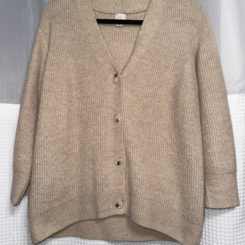 Women's Beige Sweater Cardigan